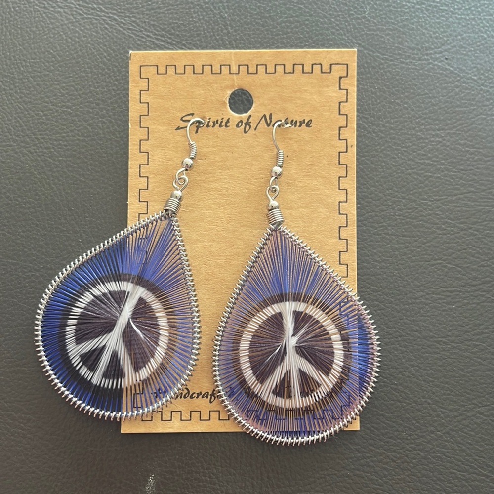 Spirit of Nature peace sign hippie earrings
